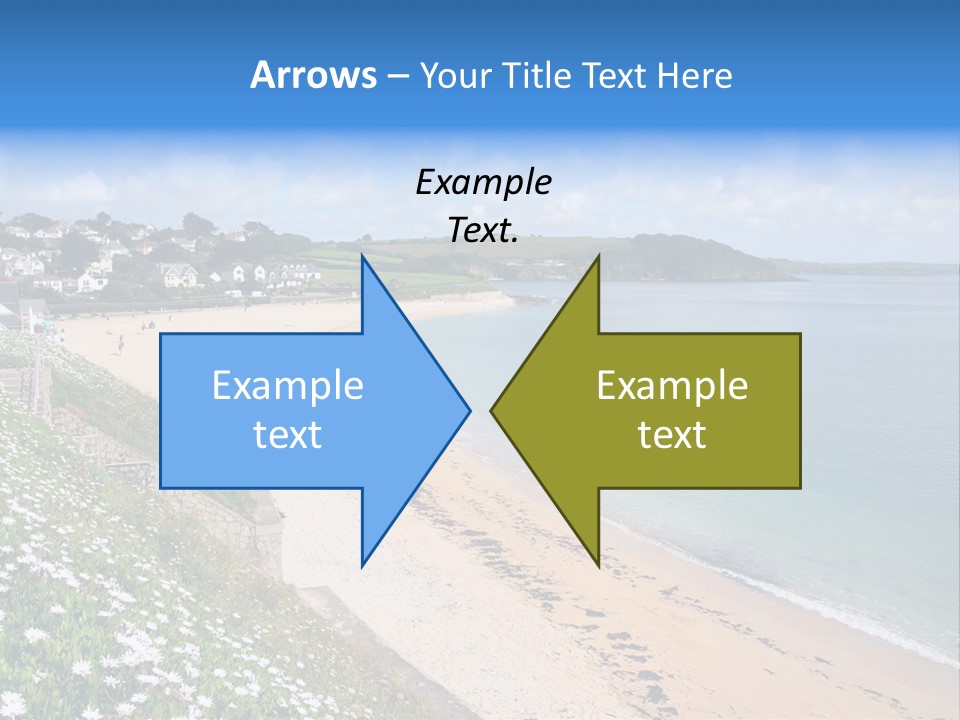 Gyllyngvase Beach In The Summer, Falmouth, Cornwall. PowerPoint Template