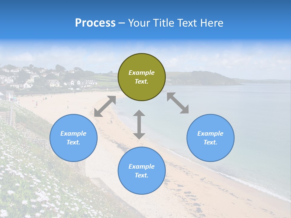 Gyllyngvase Beach In The Summer, Falmouth, Cornwall. PowerPoint Template