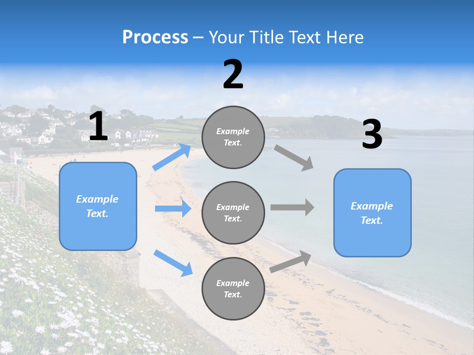 Gyllyngvase Beach In The Summer, Falmouth, Cornwall. PowerPoint Template