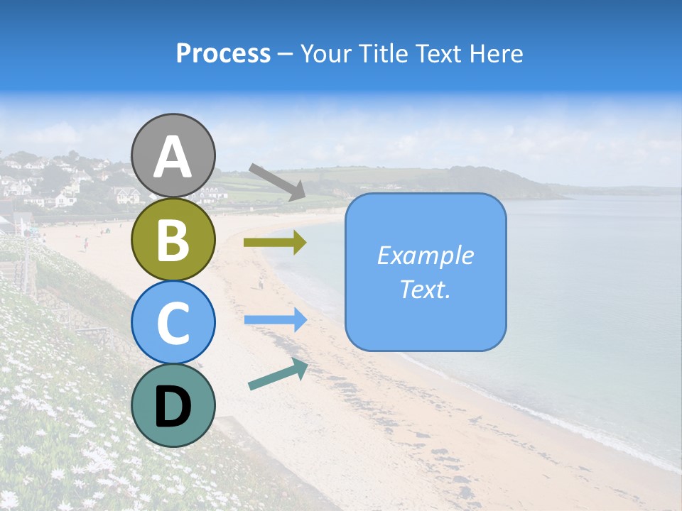Gyllyngvase Beach In The Summer, Falmouth, Cornwall. PowerPoint Template