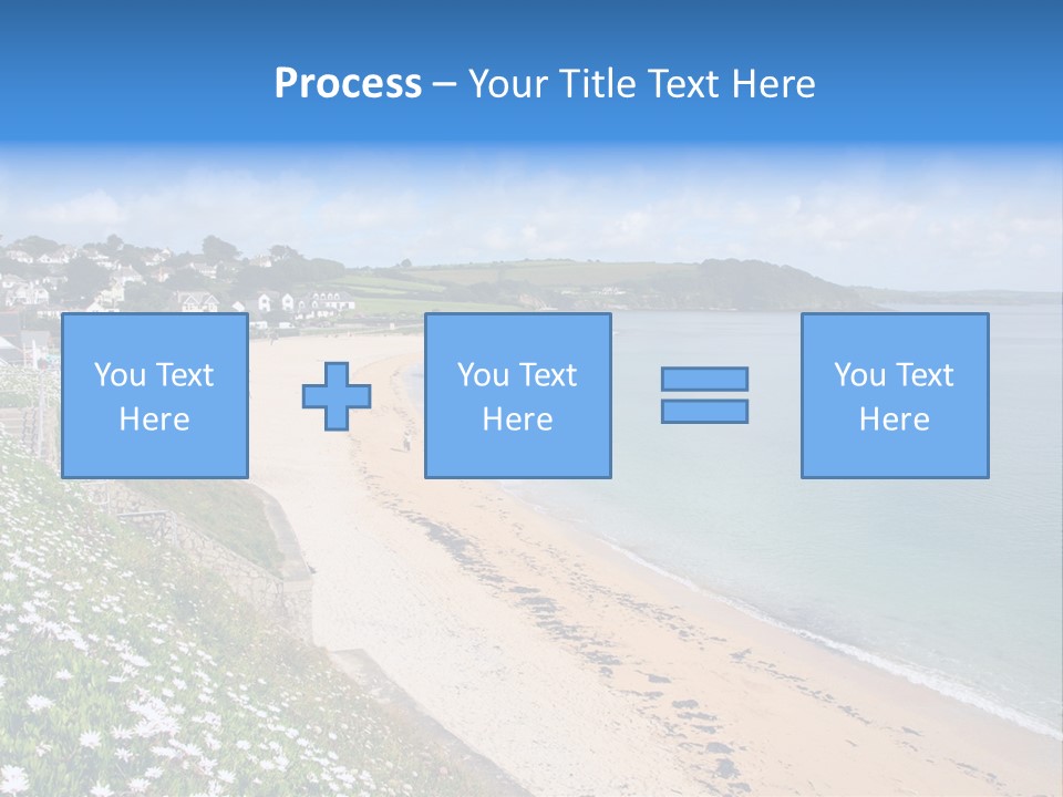 Gyllyngvase Beach In The Summer, Falmouth, Cornwall. PowerPoint Template