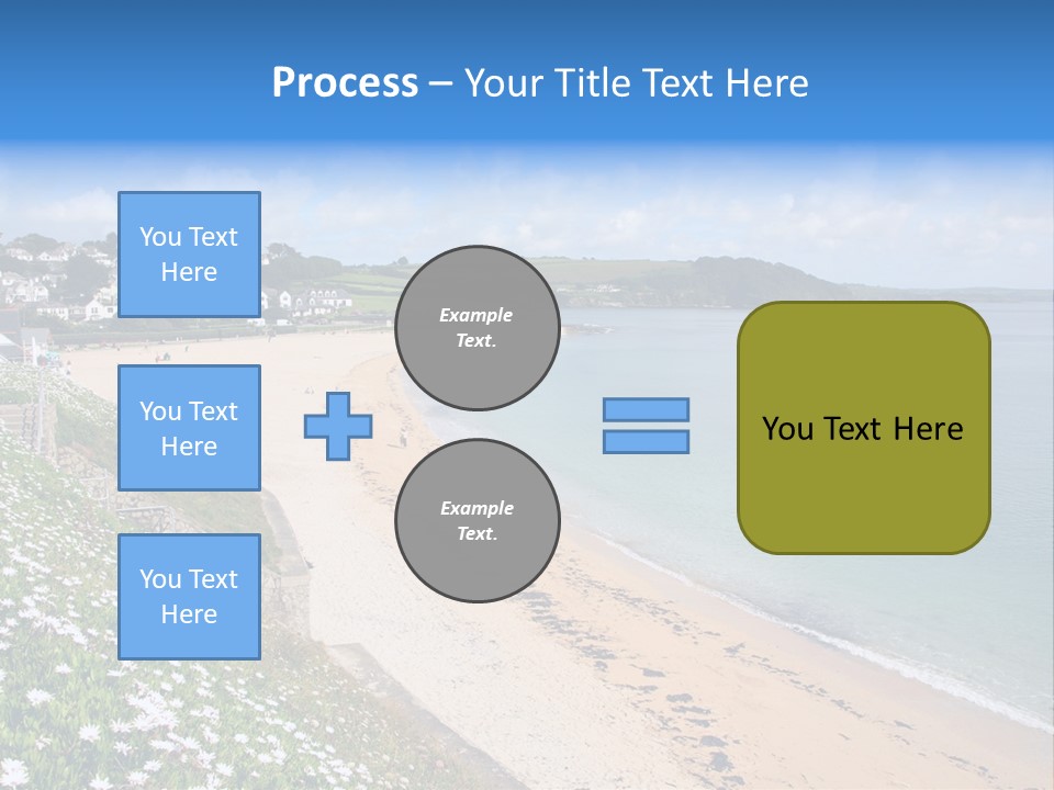 Gyllyngvase Beach In The Summer, Falmouth, Cornwall. PowerPoint Template