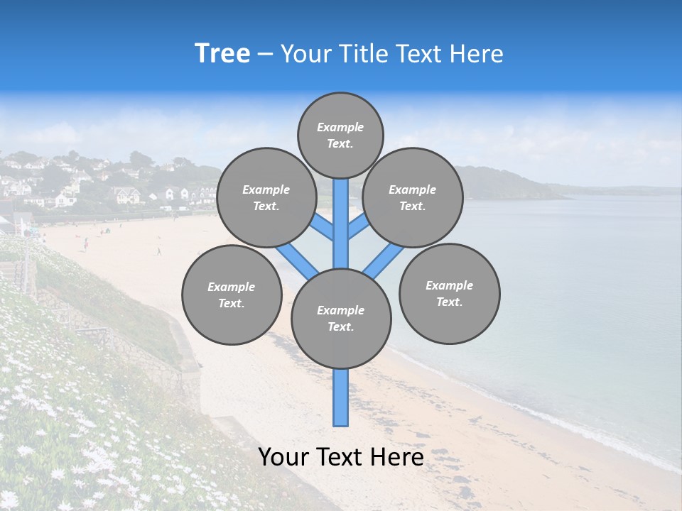 Gyllyngvase Beach In The Summer, Falmouth, Cornwall. PowerPoint Template