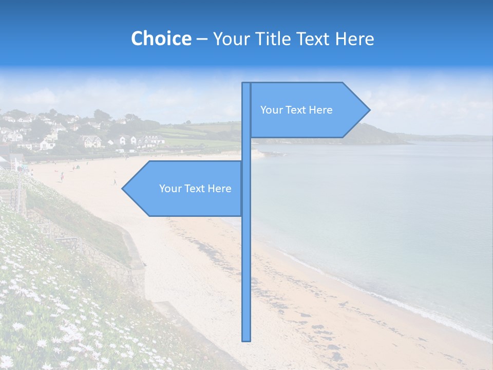 Gyllyngvase Beach In The Summer, Falmouth, Cornwall. PowerPoint Template