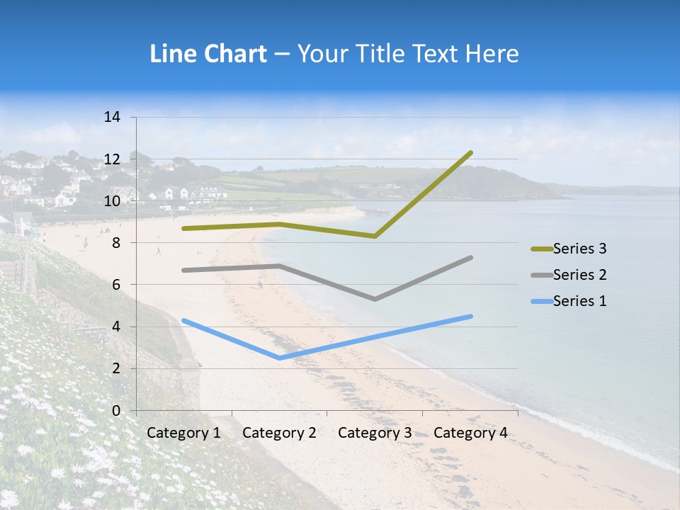 Gyllyngvase Beach In The Summer, Falmouth, Cornwall. PowerPoint Template