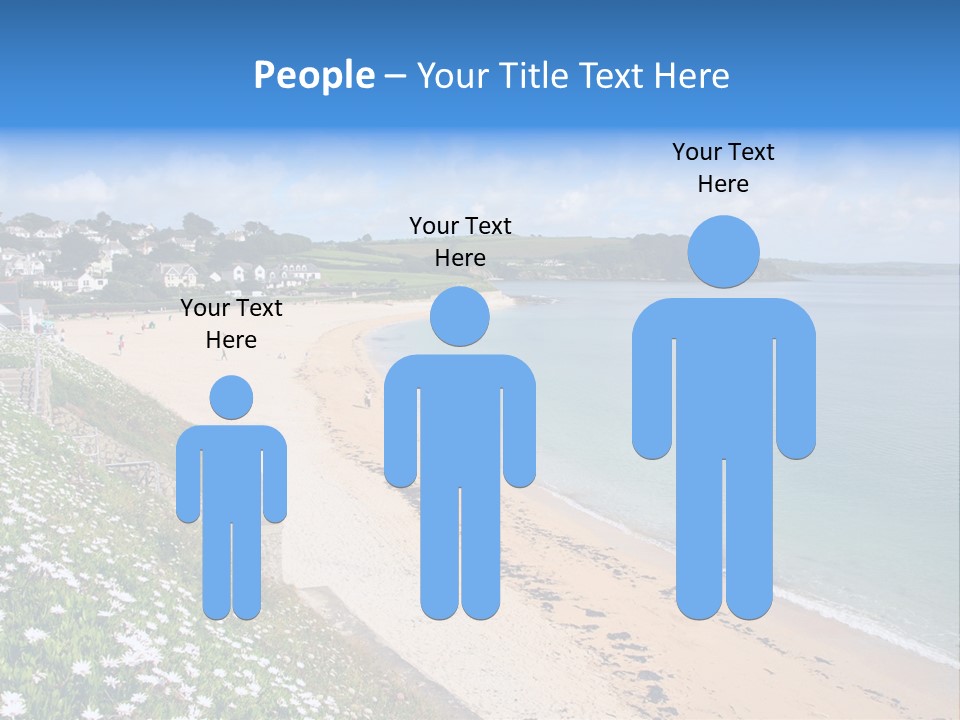 Gyllyngvase Beach In The Summer, Falmouth, Cornwall. PowerPoint Template