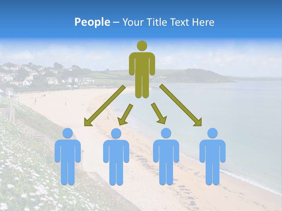 Gyllyngvase Beach In The Summer, Falmouth, Cornwall. PowerPoint Template