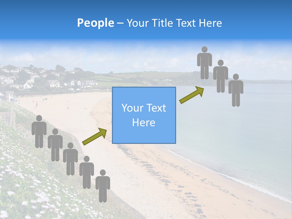 Gyllyngvase Beach In The Summer, Falmouth, Cornwall. PowerPoint Template