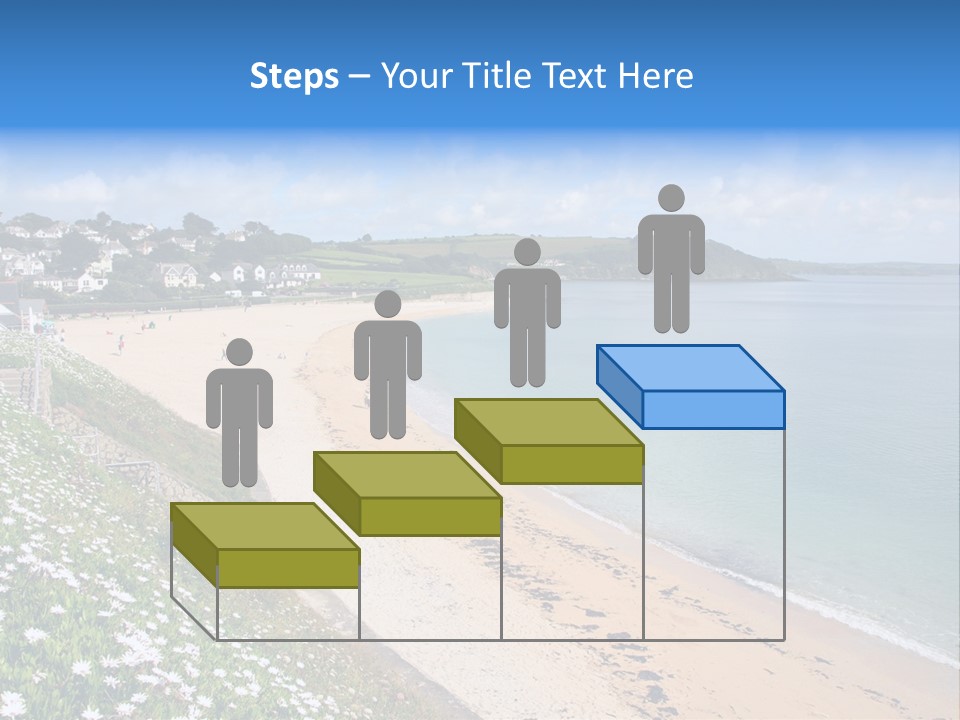 Gyllyngvase Beach In The Summer, Falmouth, Cornwall. PowerPoint Template