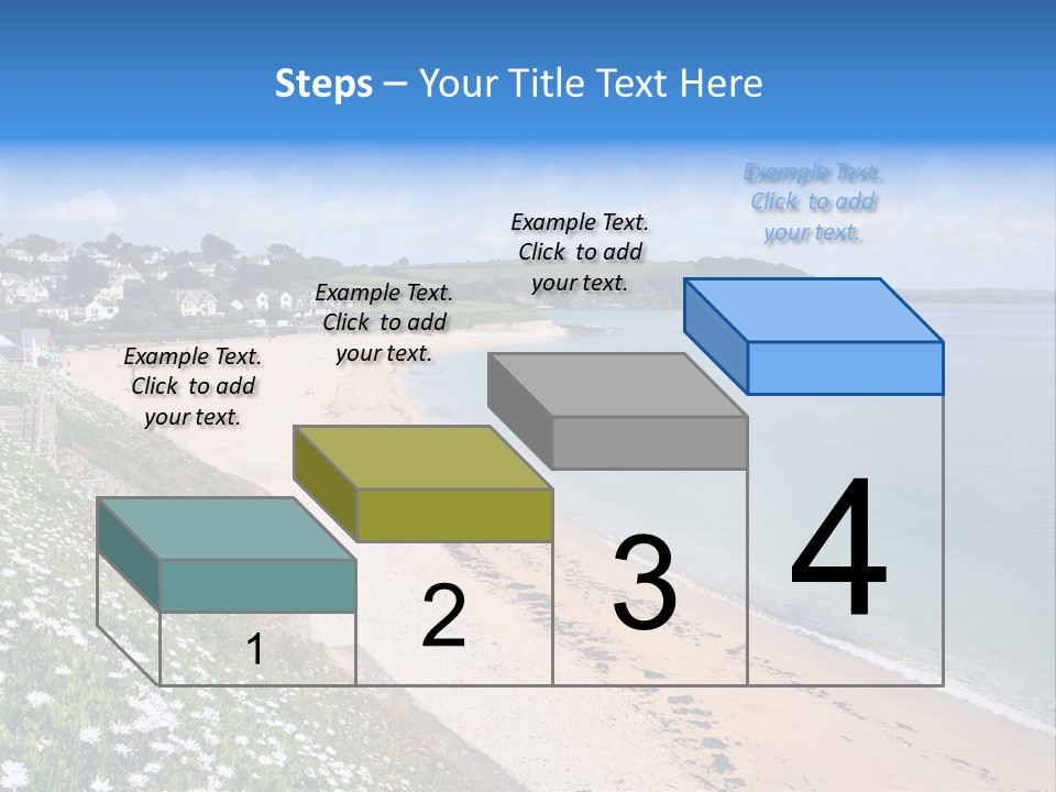 Gyllyngvase Beach In The Summer, Falmouth, Cornwall. PowerPoint Template