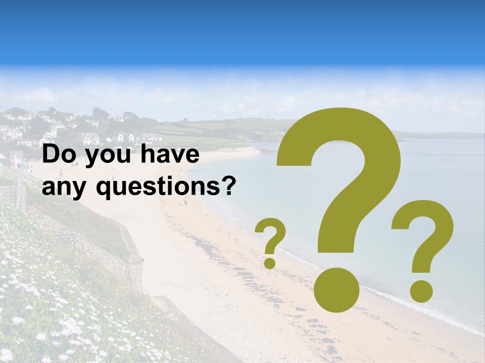 Gyllyngvase Beach In The Summer, Falmouth, Cornwall. PowerPoint Template