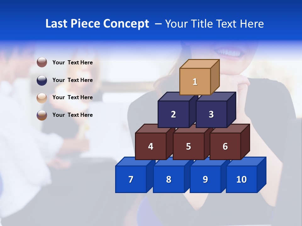 Set Of Shiny Button Icons. The Blue Signs & Symbols Collection, With Drop Shadows. PowerPoint Template
