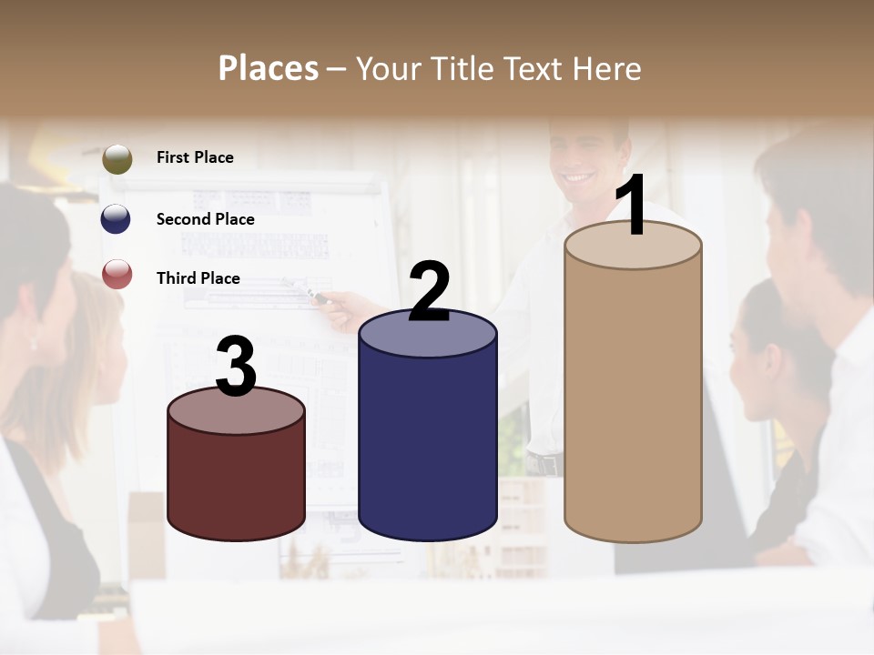 Three Girls Exit The Building On Exit Door. Exit Symbol PowerPoint Template