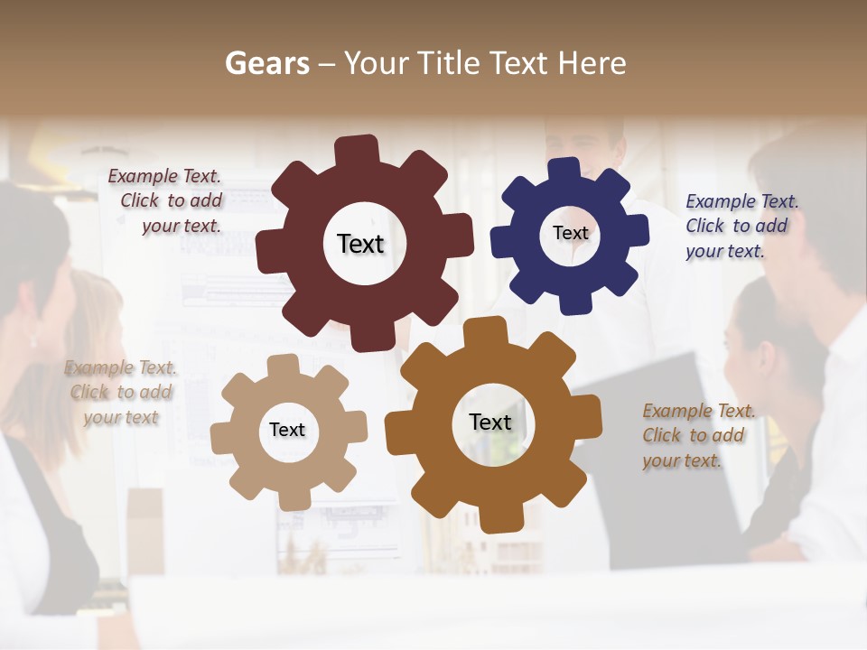 Three Girls Exit The Building On Exit Door. Exit Symbol PowerPoint Template