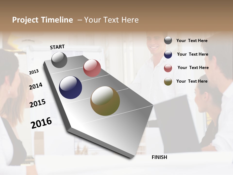 Three Girls Exit The Building On Exit Door. Exit Symbol PowerPoint Template