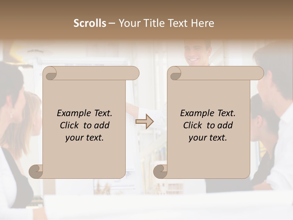Three Girls Exit The Building On Exit Door. Exit Symbol PowerPoint Template