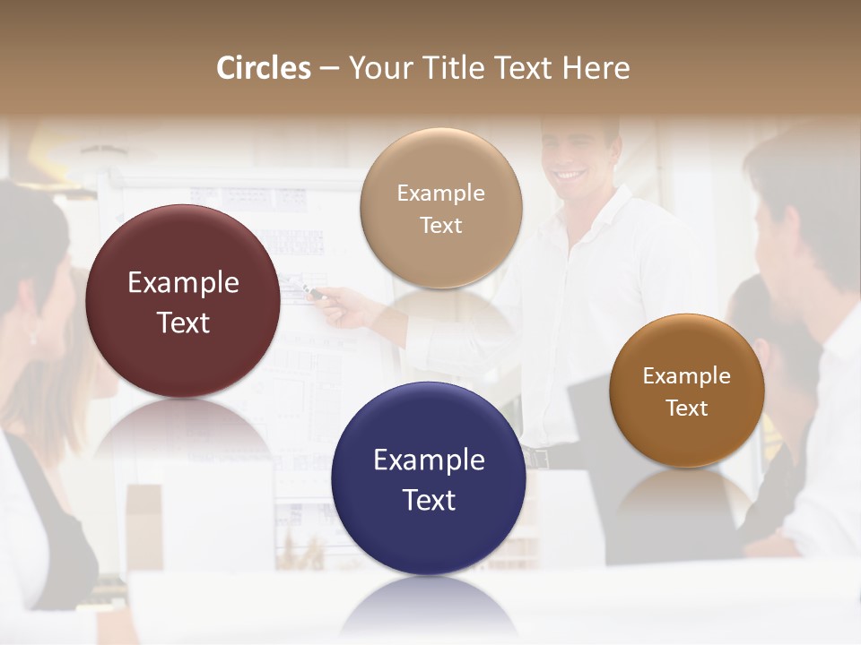 Three Girls Exit The Building On Exit Door. Exit Symbol PowerPoint Template