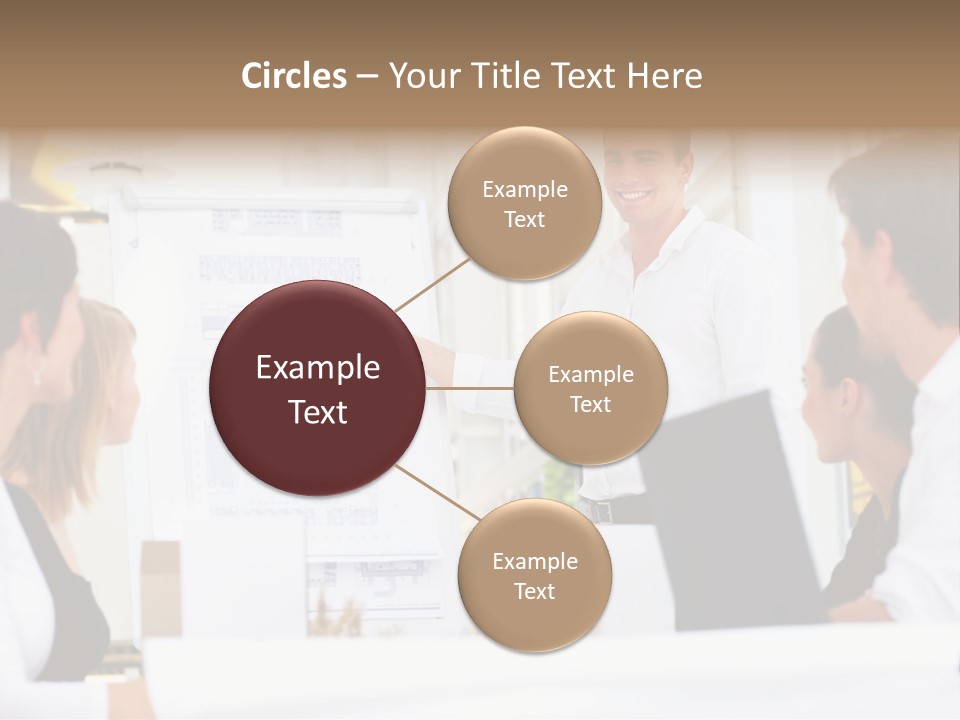 Three Girls Exit The Building On Exit Door. Exit Symbol PowerPoint Template