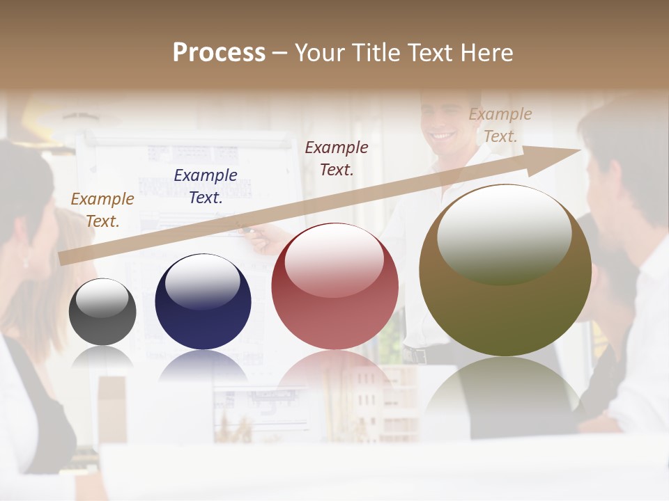 Three Girls Exit The Building On Exit Door. Exit Symbol PowerPoint Template