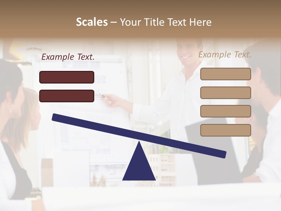 Three Girls Exit The Building On Exit Door. Exit Symbol PowerPoint Template