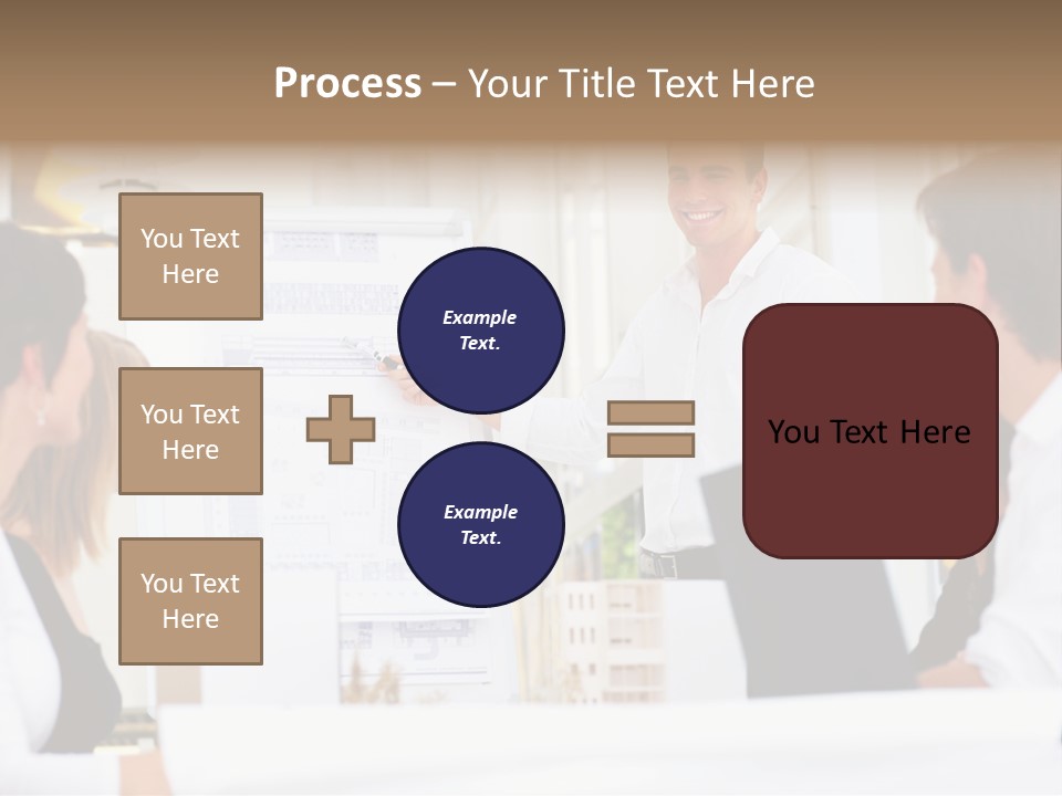 Three Girls Exit The Building On Exit Door. Exit Symbol PowerPoint Template
