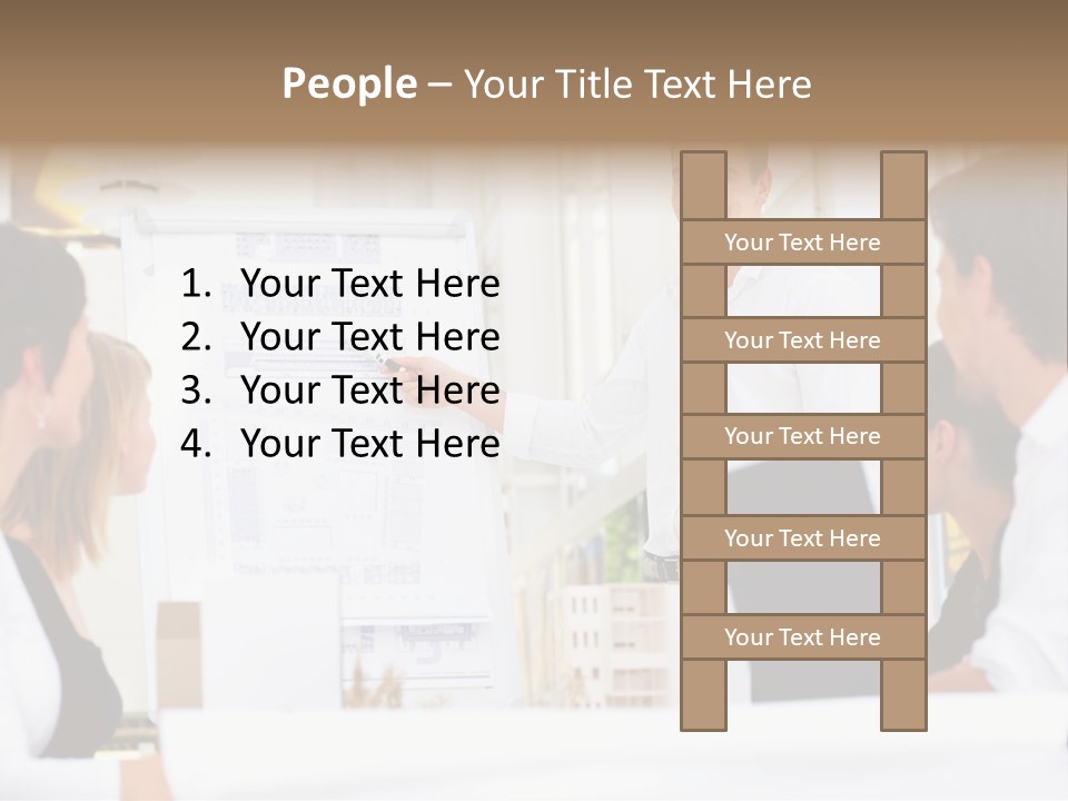 Three Girls Exit The Building On Exit Door. Exit Symbol PowerPoint Template