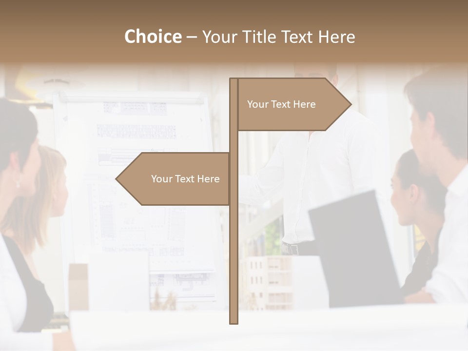 Three Girls Exit The Building On Exit Door. Exit Symbol PowerPoint Template