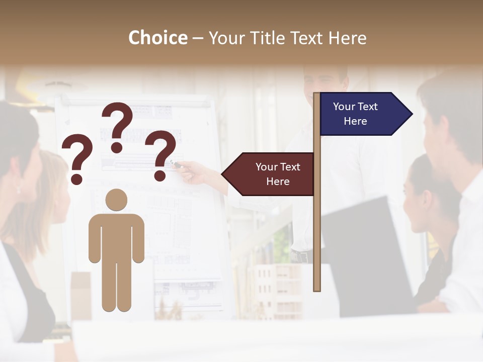 Three Girls Exit The Building On Exit Door. Exit Symbol PowerPoint Template