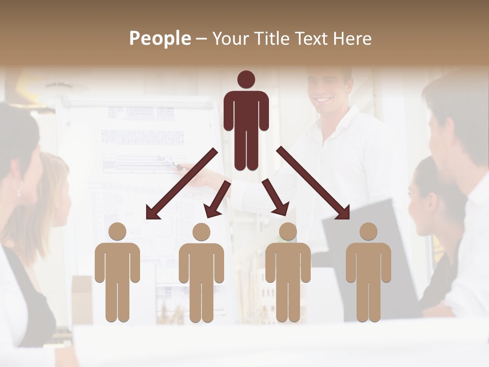 Three Girls Exit The Building On Exit Door. Exit Symbol PowerPoint Template