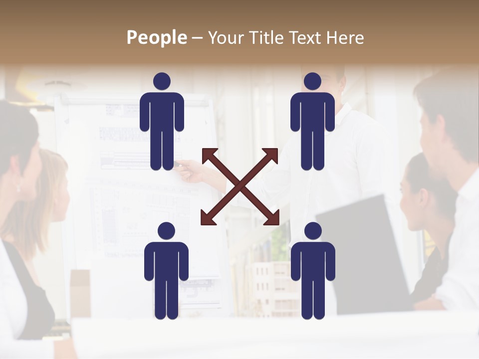 Three Girls Exit The Building On Exit Door. Exit Symbol PowerPoint Template