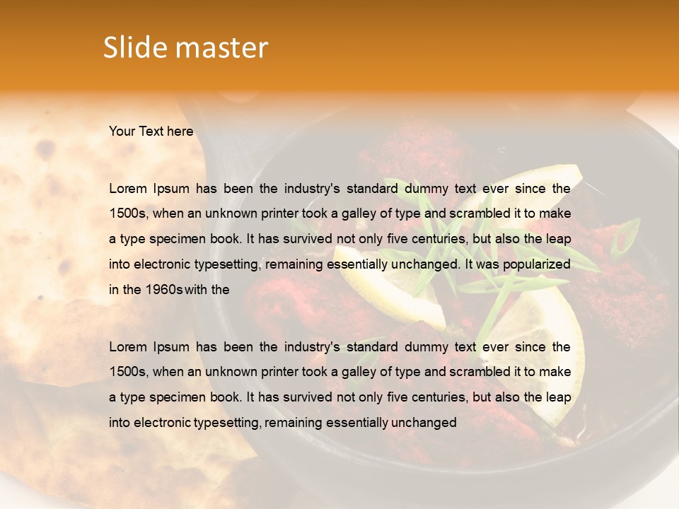 A Bowl Of Food With Bread On The Side PowerPoint Template