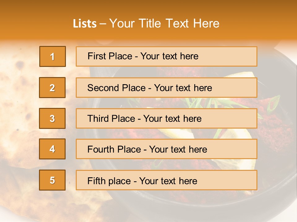 A Bowl Of Food With Bread On The Side PowerPoint Template