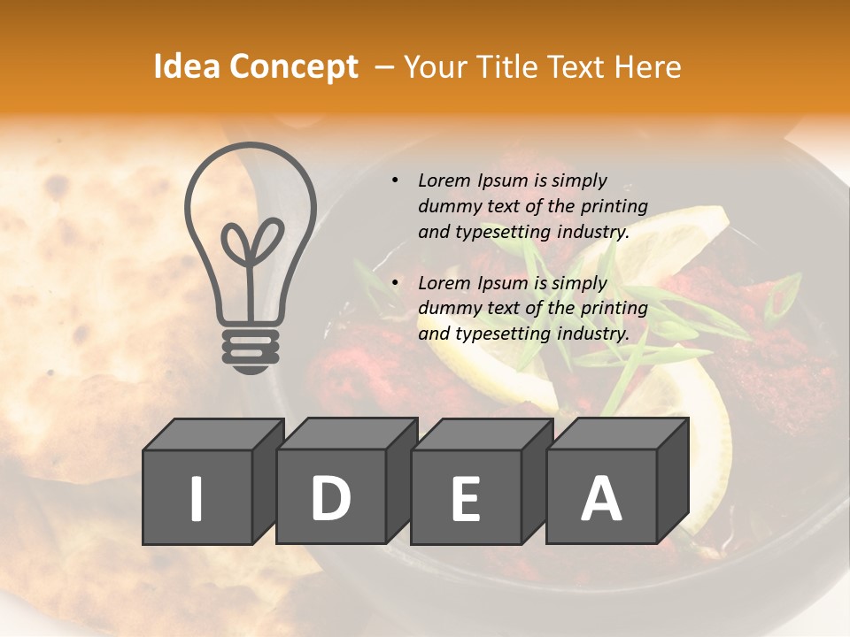 A Bowl Of Food With Bread On The Side PowerPoint Template