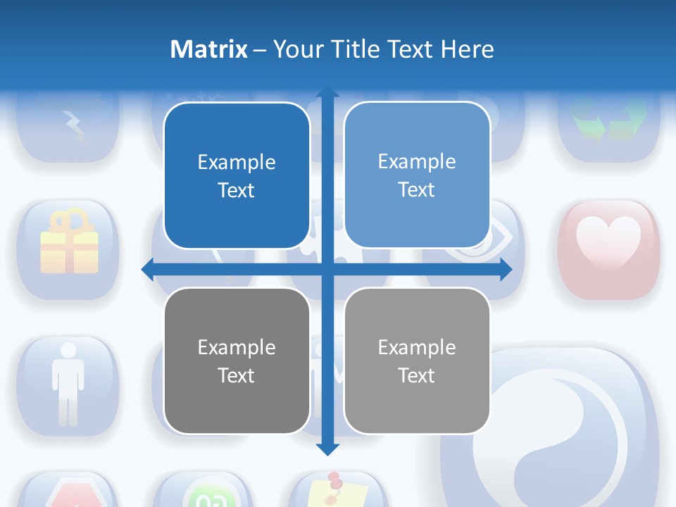 A Bunch Of Blue Buttons With A White Background PowerPoint Template