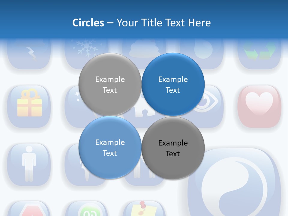 A Bunch Of Blue Buttons With A White Background PowerPoint Template