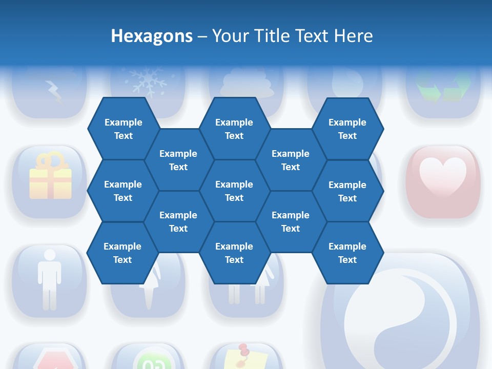 A Bunch Of Blue Buttons With A White Background PowerPoint Template