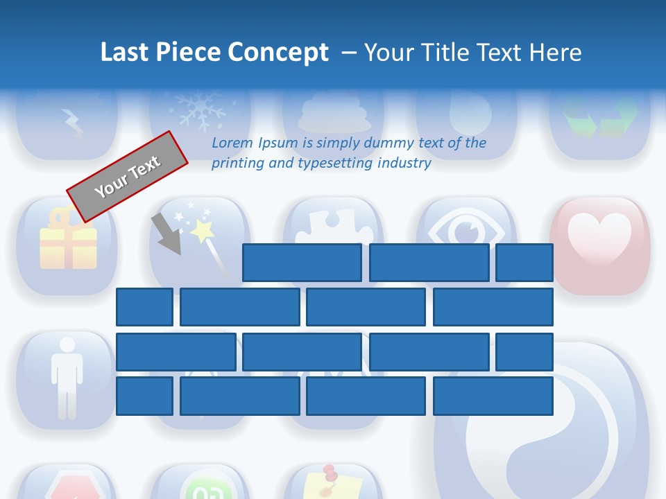 A Bunch Of Blue Buttons With A White Background PowerPoint Template