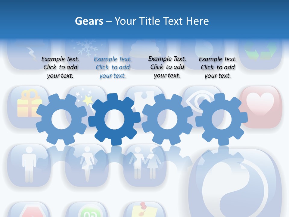 A Bunch Of Blue Buttons With A White Background PowerPoint Template