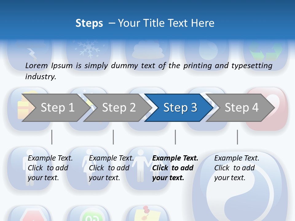 A Bunch Of Blue Buttons With A White Background PowerPoint Template