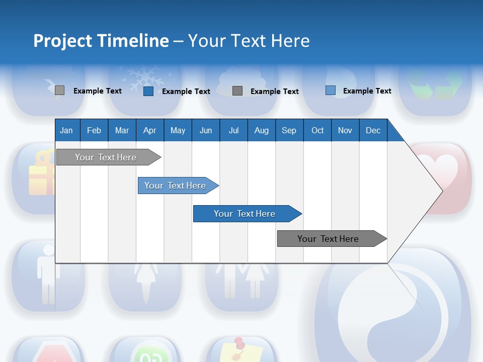 A Bunch Of Blue Buttons With A White Background PowerPoint Template