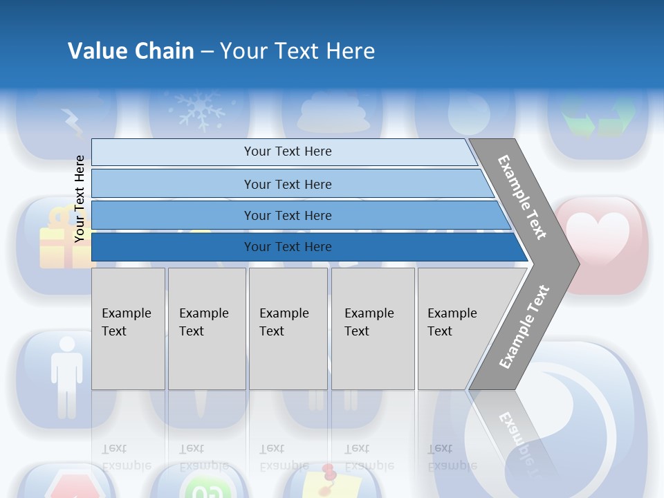 A Bunch Of Blue Buttons With A White Background PowerPoint Template