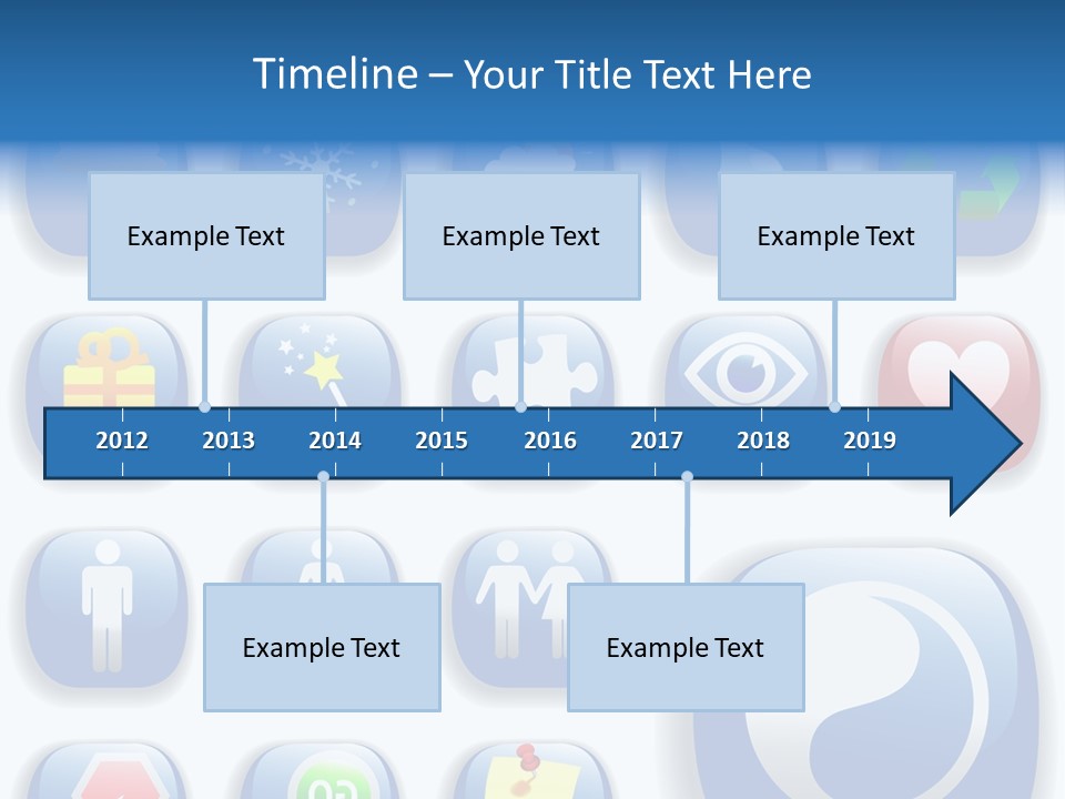 A Bunch Of Blue Buttons With A White Background PowerPoint Template