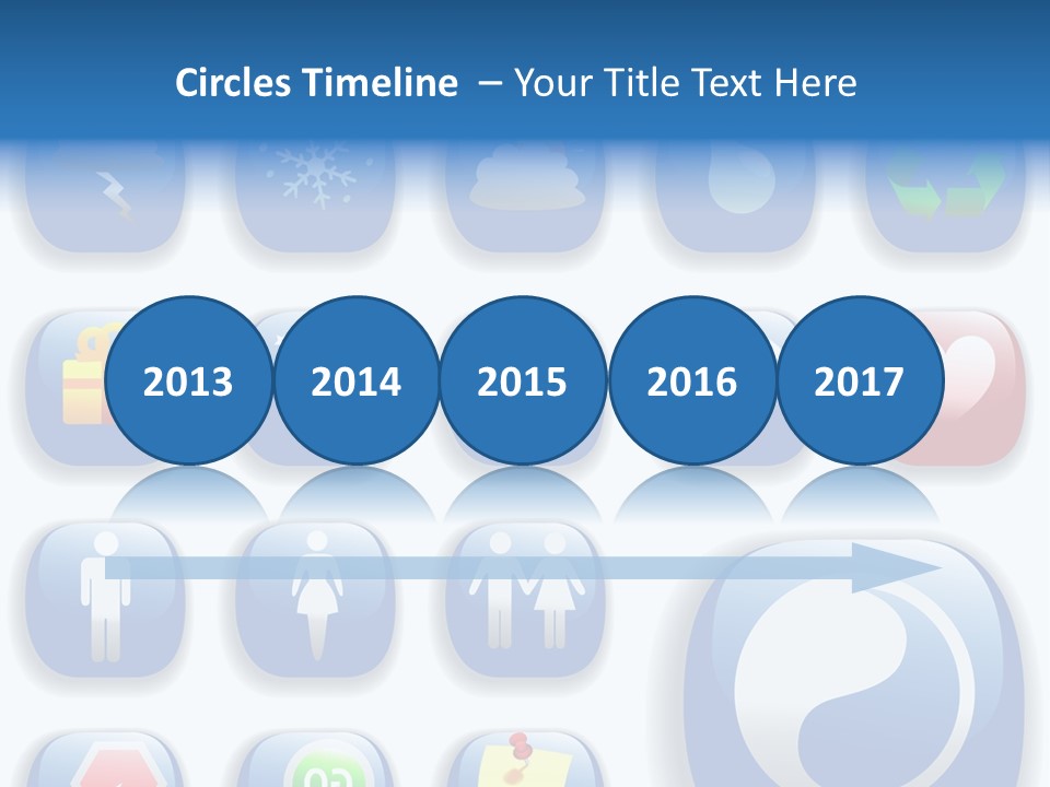 A Bunch Of Blue Buttons With A White Background PowerPoint Template