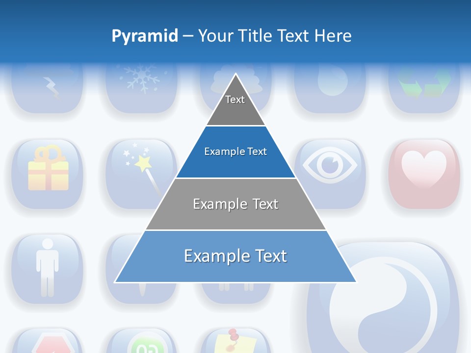 A Bunch Of Blue Buttons With A White Background PowerPoint Template