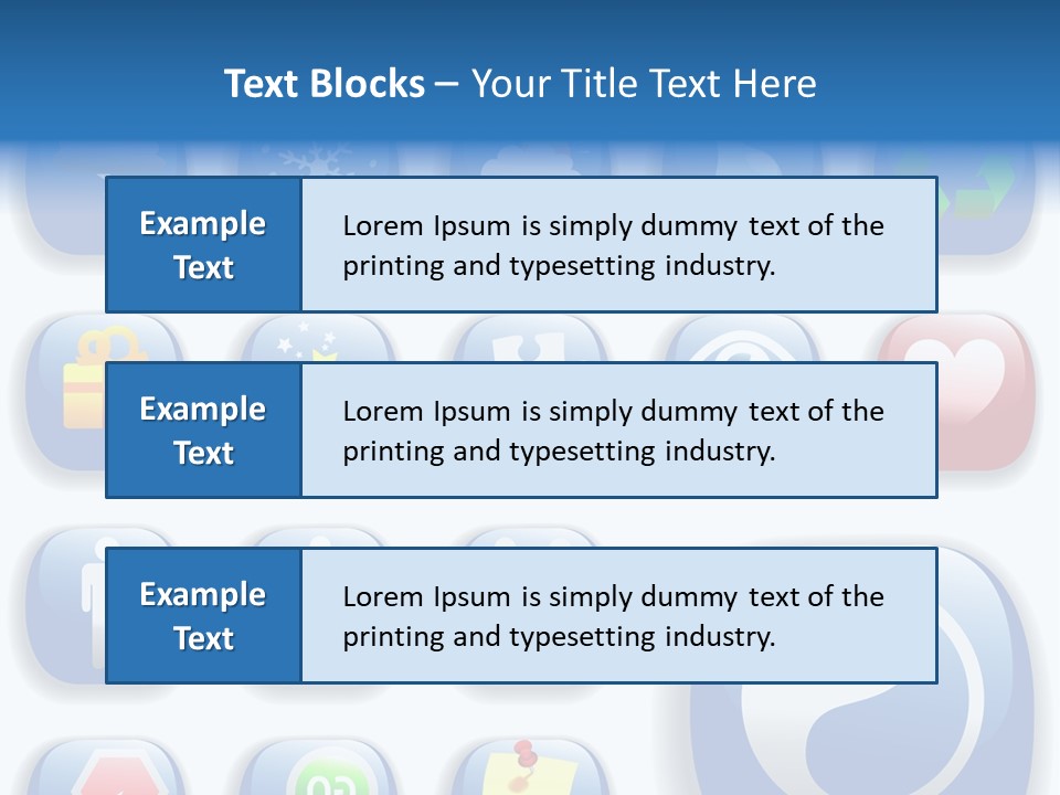 A Bunch Of Blue Buttons With A White Background PowerPoint Template