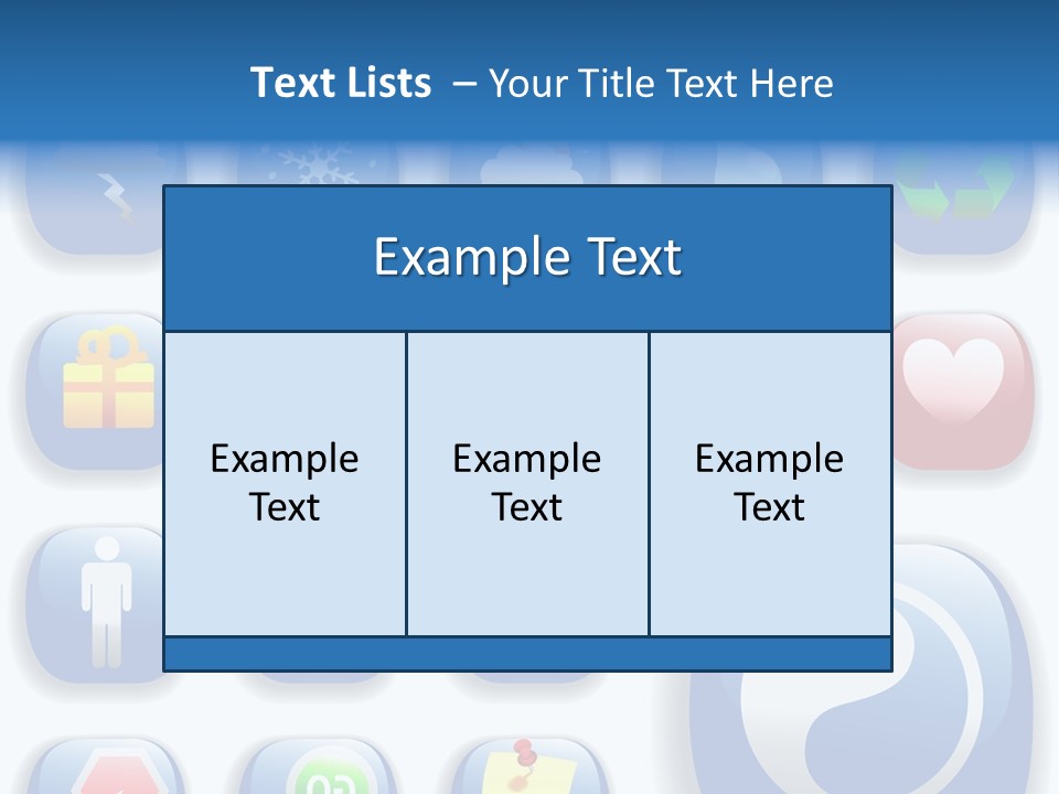 A Bunch Of Blue Buttons With A White Background PowerPoint Template