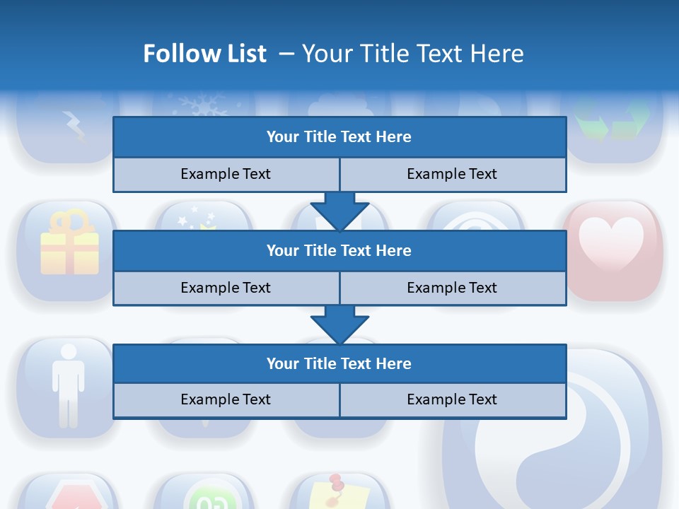 A Bunch Of Blue Buttons With A White Background PowerPoint Template