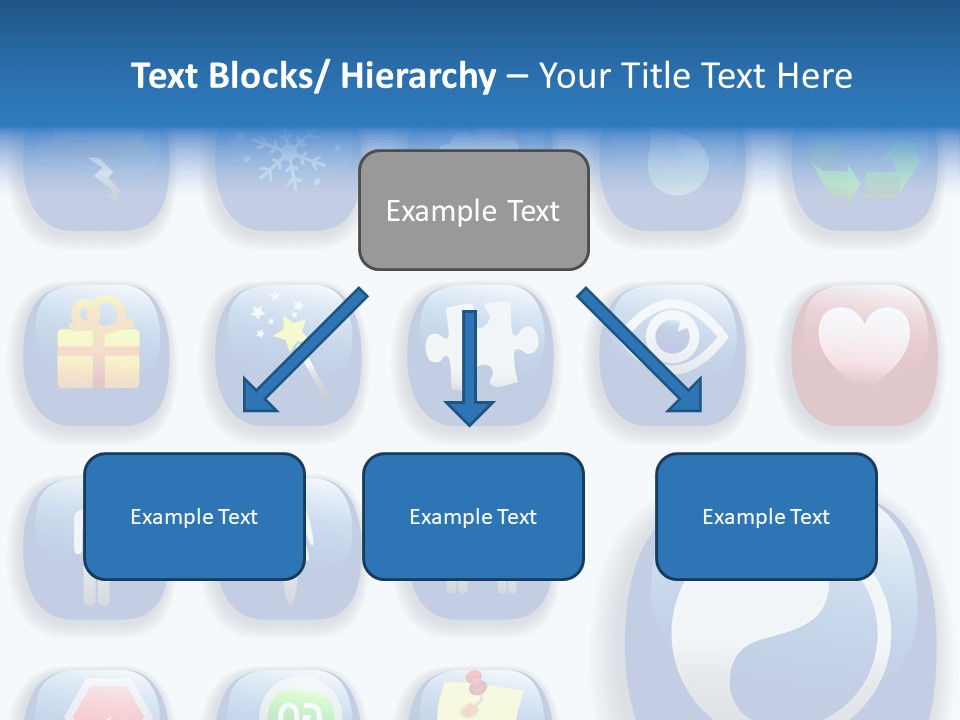 A Bunch Of Blue Buttons With A White Background PowerPoint Template