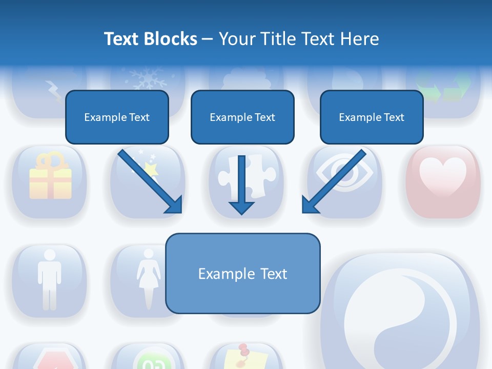 A Bunch Of Blue Buttons With A White Background PowerPoint Template