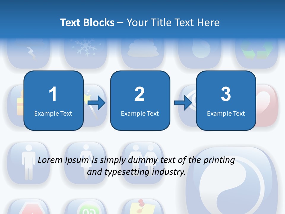 A Bunch Of Blue Buttons With A White Background PowerPoint Template